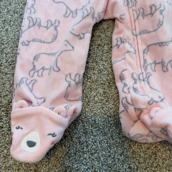 Carter’s 1-Piece Fleece Footie PJs Pink Size 6-9m baby - Picture 6 of 8